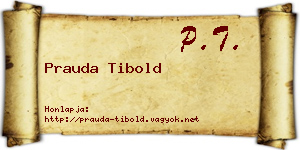 Prauda Tibold névjegykártya